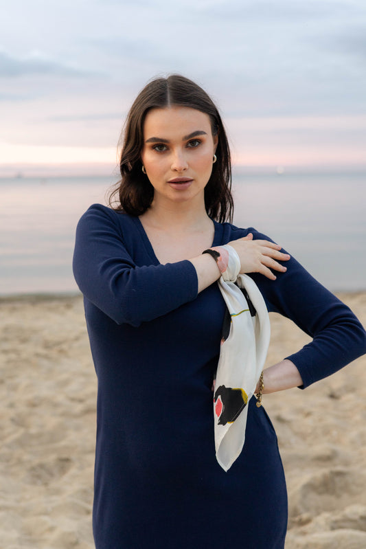 Dzianinowa długa sukienka