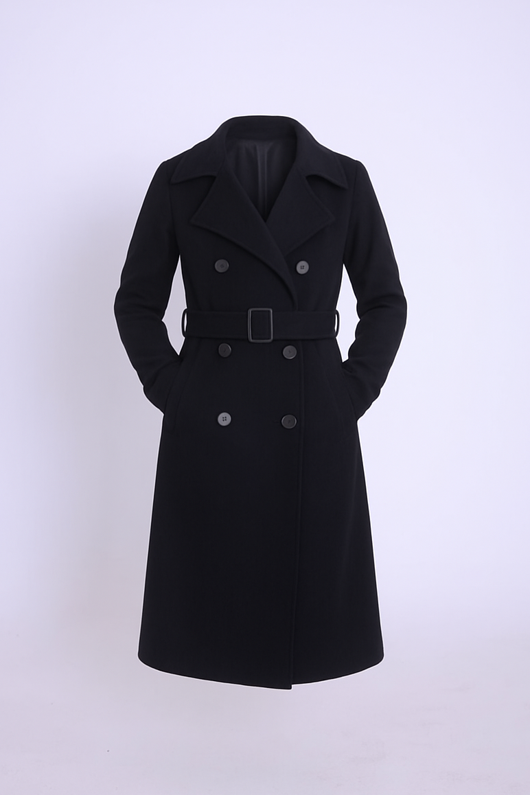 Trencz z naturalnego weluru